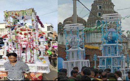 मोहर्रम पर निकाले गए जुलूस: आगरा में गमगीन माहौल में सुपुर्द-ए-खाक हुए ताजिये, शहरभर में तैनात रहा पुलिस बल