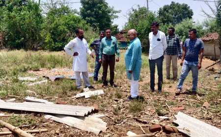 चक्रवर्ती हवाओं से हुए नुकसान का जायजा लेने खंडारा पहुंचे बैतूल विधायक