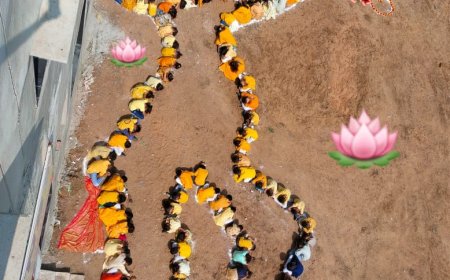 समेरिटंस के बच्चों ने मानव श्रृंखला से उकेरे राम