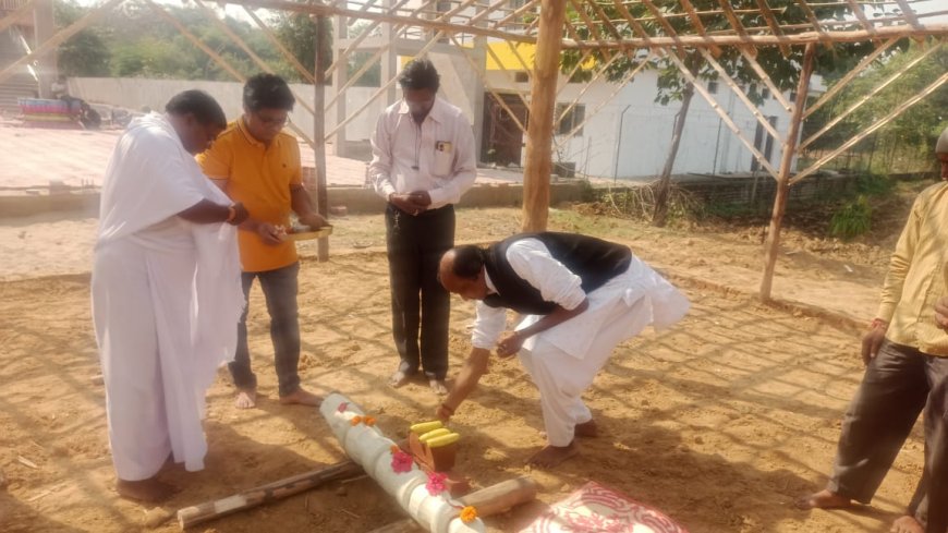 जगन्नाथ मंदिर प्राण प्रतिष्ठा यज्ञशाला का शिखर पूजन