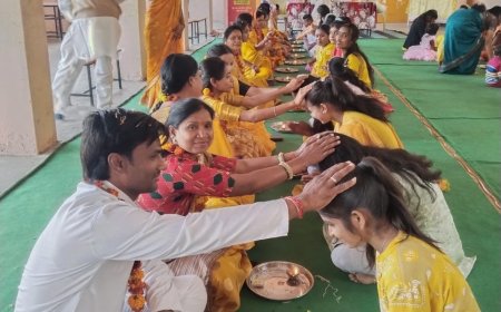 मातृ पितृ पूजन एवं नर्मदा आरती* कार्यक्रम में बढ़ चढ़ कर लिया भाग