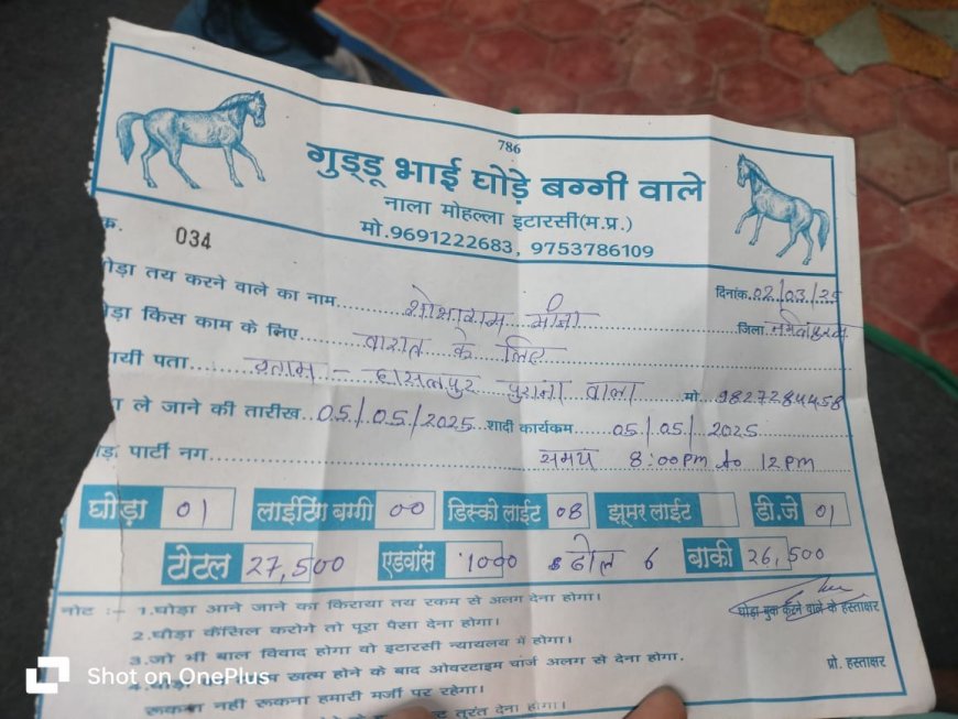 गुड्डू भाई घोड़ा बग्गी वाले की शिकायत हुई ,पुलिस जल्द करेंगी कार्रवाई