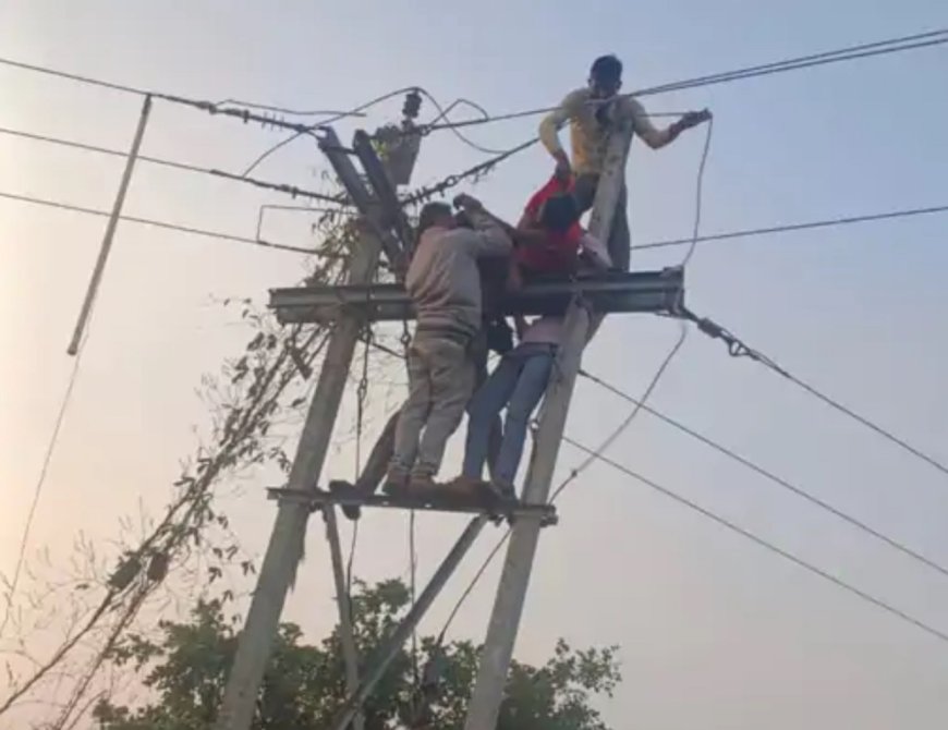 फॉल्ट सुधारने खंभे पर चढ़े बिजली कर्मचारी की करंट लगने से मौत